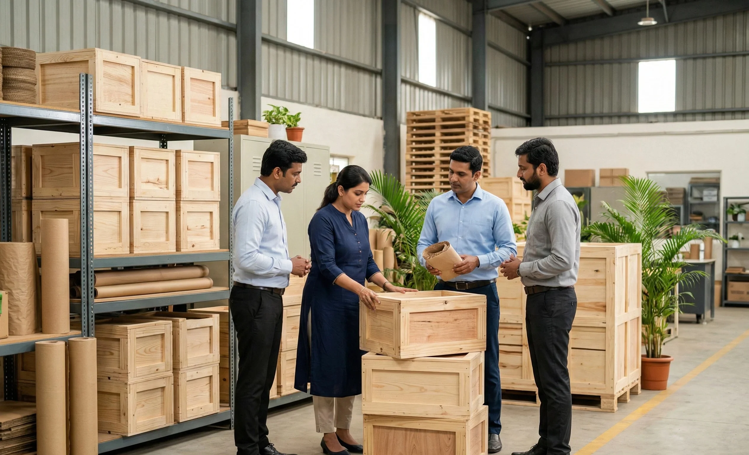 Sustainable eco-friendly industrial packaging recycled materials
