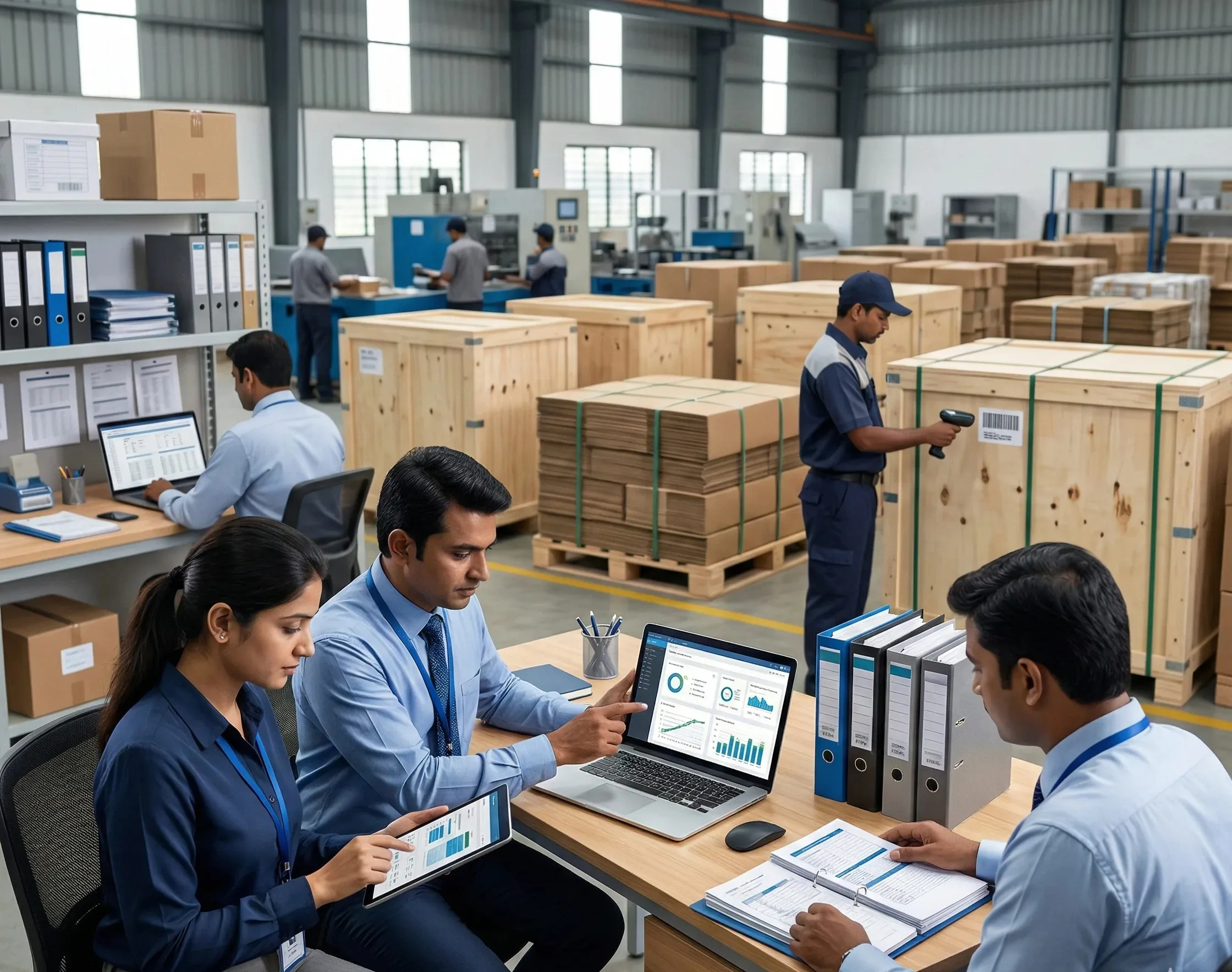 Quality control testing industrial packaging lab inspection